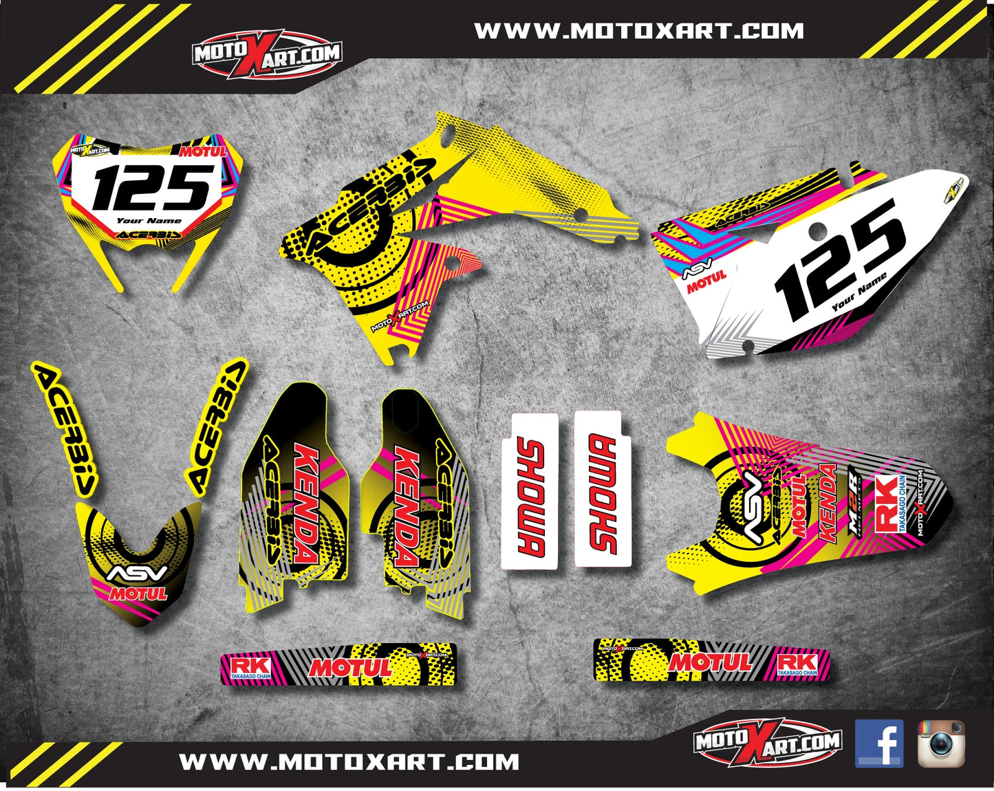 Full Custom Neon Sticker Kit for Suzuki RMX 450 (2010-2017)