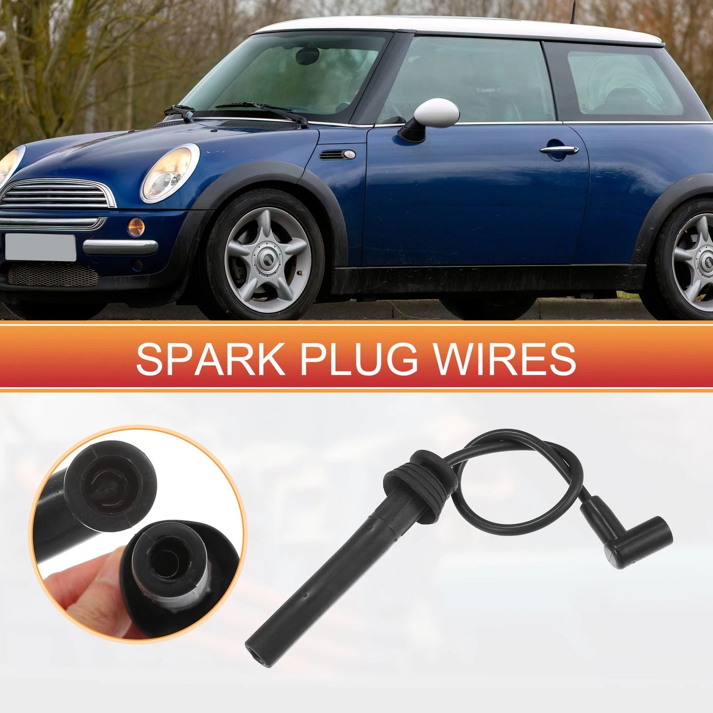 4pcs Spark Plug Wire Ignition Coil Cables for Mini Cooper (2002-2008)