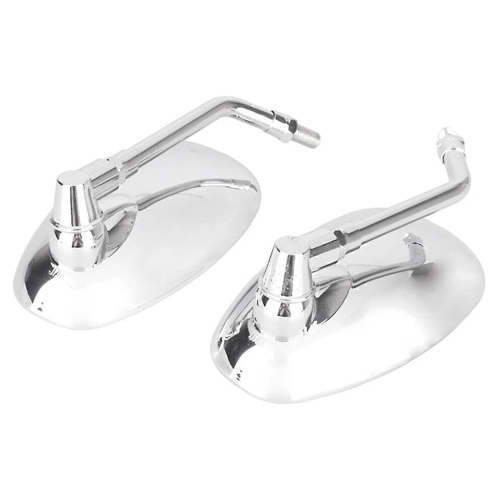 2 x 10mm Chrome Thread Oval Side Mirrors for Make & Model