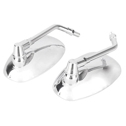 2 x 10mm Chrome Thread Oval Side Mirrors for Make & Model