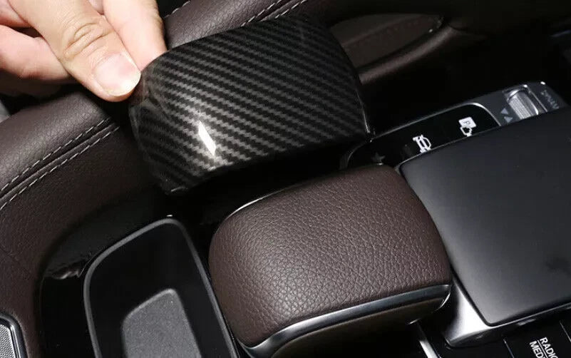Gear Shift Knob Decor Cover Trim Carbon Fiber for Benz GLE GLS (2020–2022)