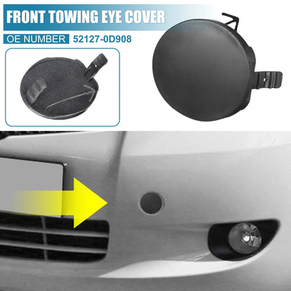 Black Front Bumper Tow Hook Cover for Toyota Yaris (2007–2010)