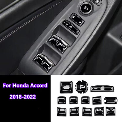 13x Rubber Window Lift Lock Switch Trim Cover for Honda Accord (2018–2022)