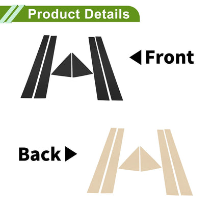 6 x Pillar Window Trim for Chevrolet Optra (2004-2009) Black