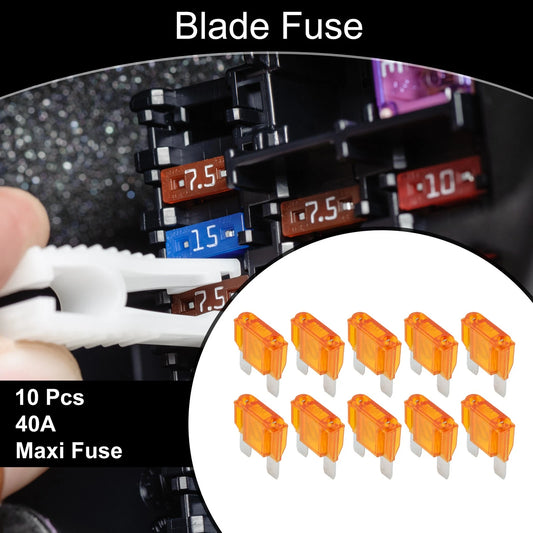 10 Pcs Maxi Fuse 40A Blade Fuse Orange for Car Boat Truck RV Motorcycle