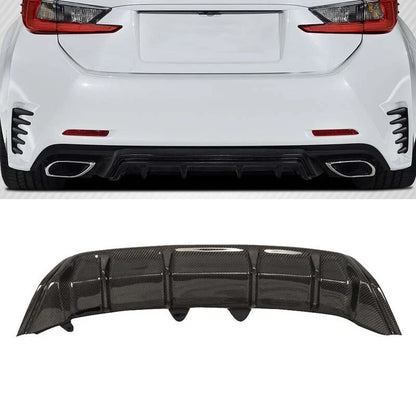 Real Carbon Fiber Rear Bumper Diffuser Lip for Lexus RC F-Sport 2015-2018