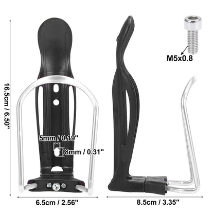 2 x Adjustable Bicycle Motorcycle Drink Holder Bottle Cages Rack Silver Tone