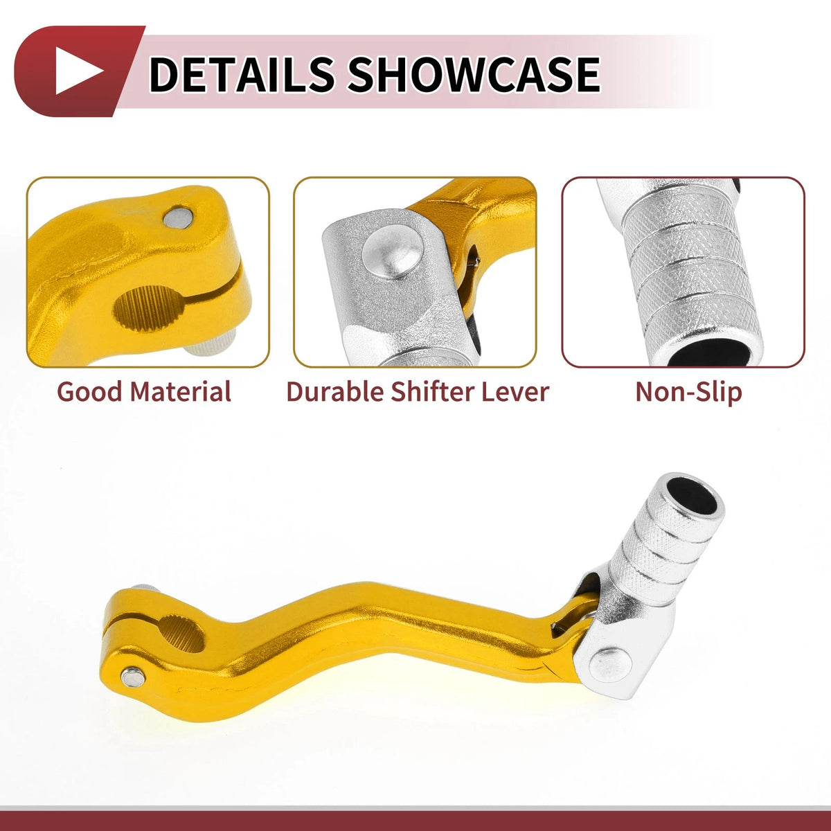 Folding Gear Shifter Lever for Kayo T2 Gold Tone Silver Tone