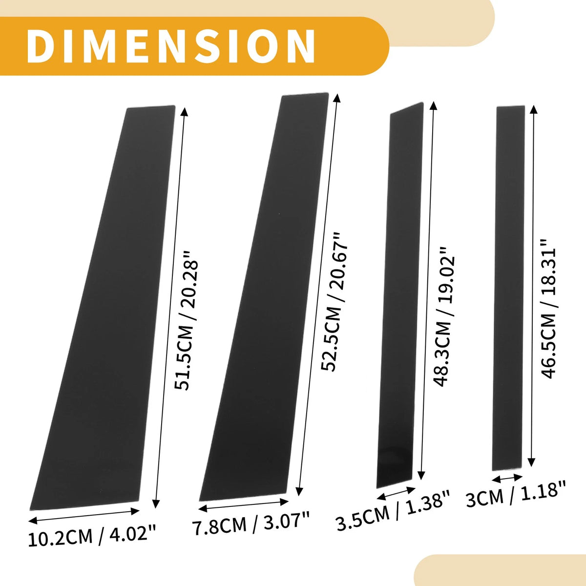 8 Pcs Black Car Pillar Window Trim Covers for BMW X5 (2014-2018)
