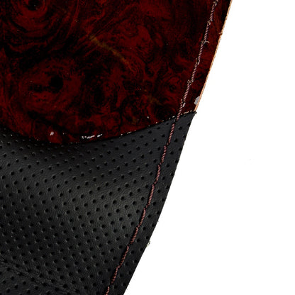 Wood Grain PU Leather Non-Slip Steering Wheel Cover for Car