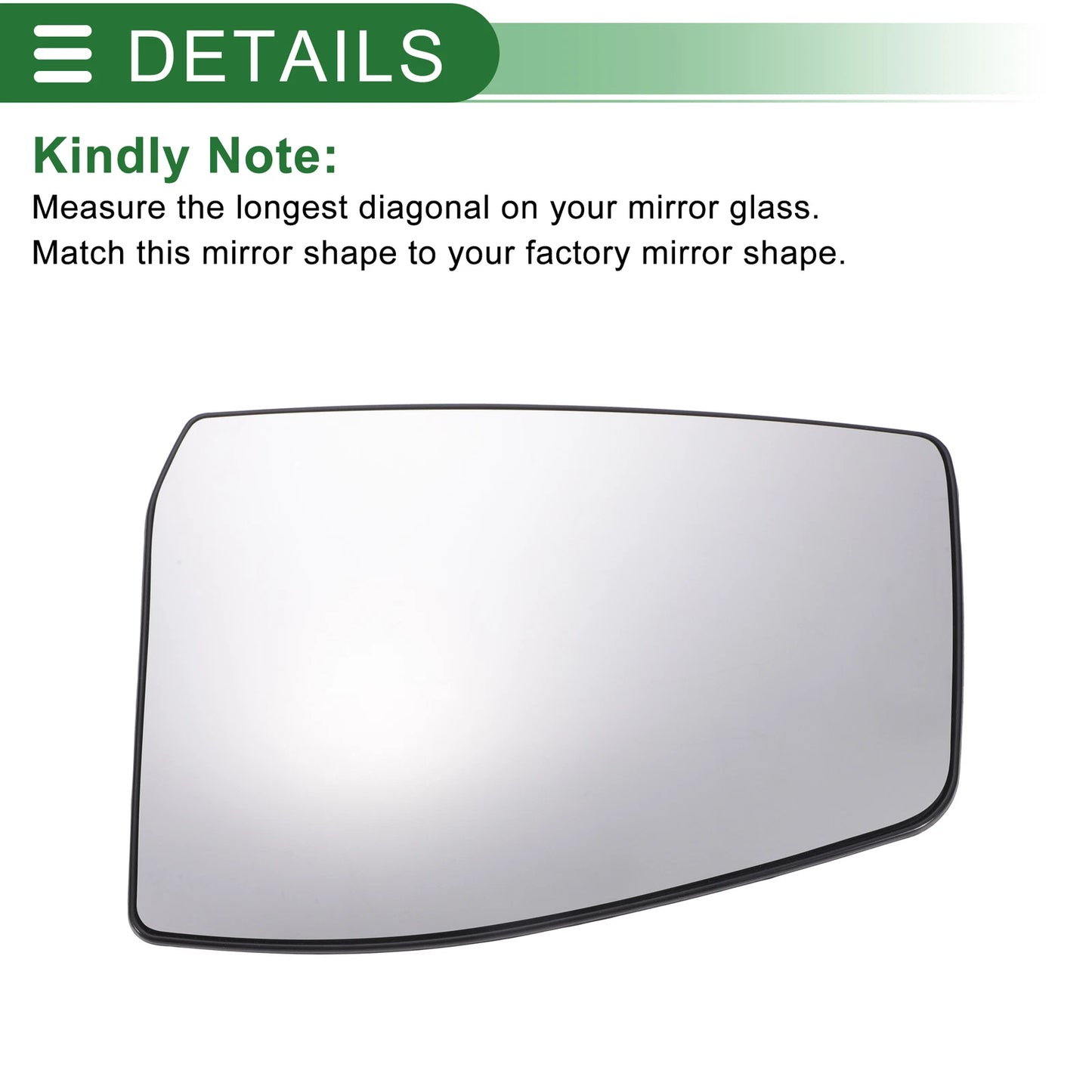 Right Side White Mirror Glass with Back Convex for Ford Tourneo