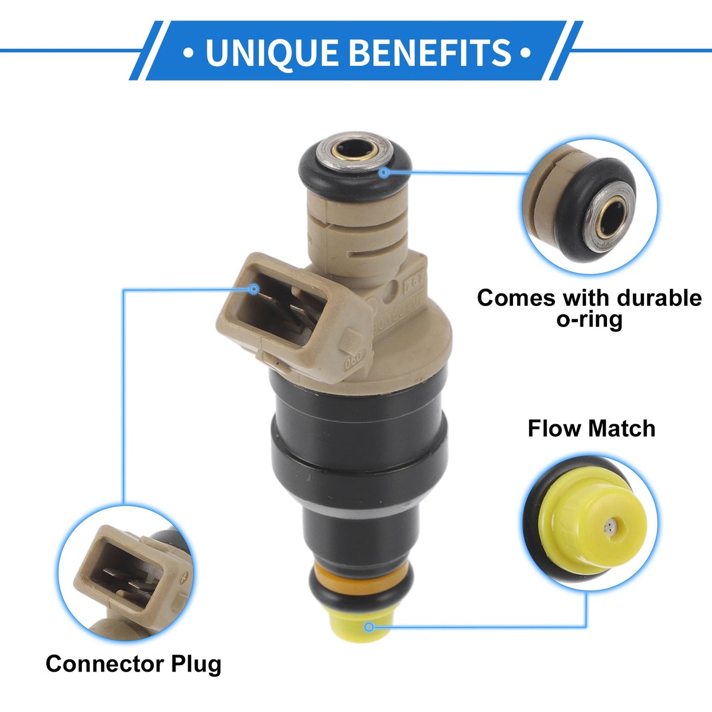 Fuel Injector 1 x No.0280150907 for Ford F-150 F-250 4.9L 3.0L V6 (1990-1995)