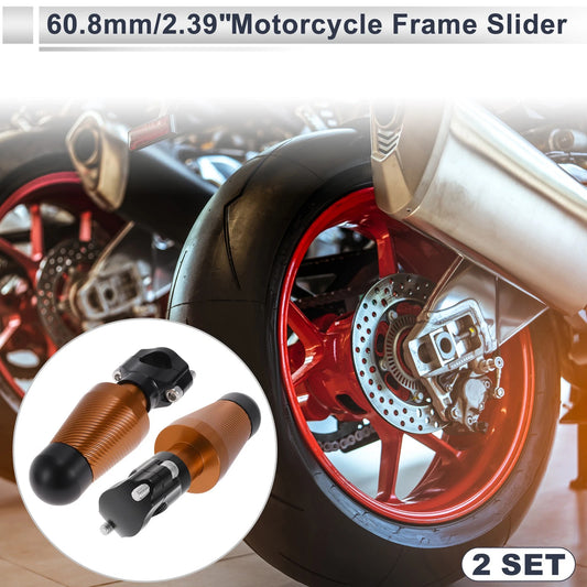 0.87-1.1 Aluminum Motorcycle Slider Frame 2 x Orange for Make Model