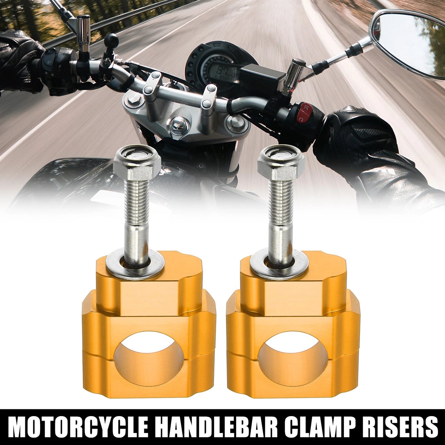 2 x Handlebar Bracket Clamps Fit 1-1/8" 28mm Bar for Motorcycle