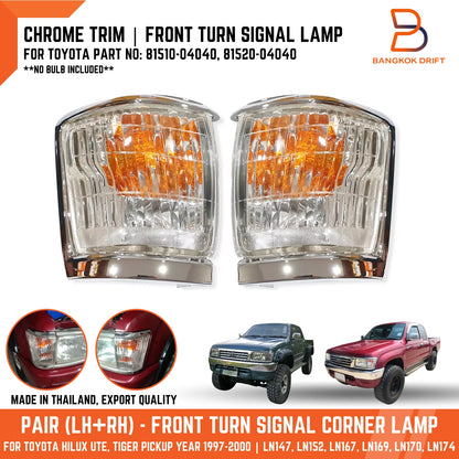 Chrome Corner Indicator Light Pair for Toyota Hilux LN167 LN147 LN152 (97-01)