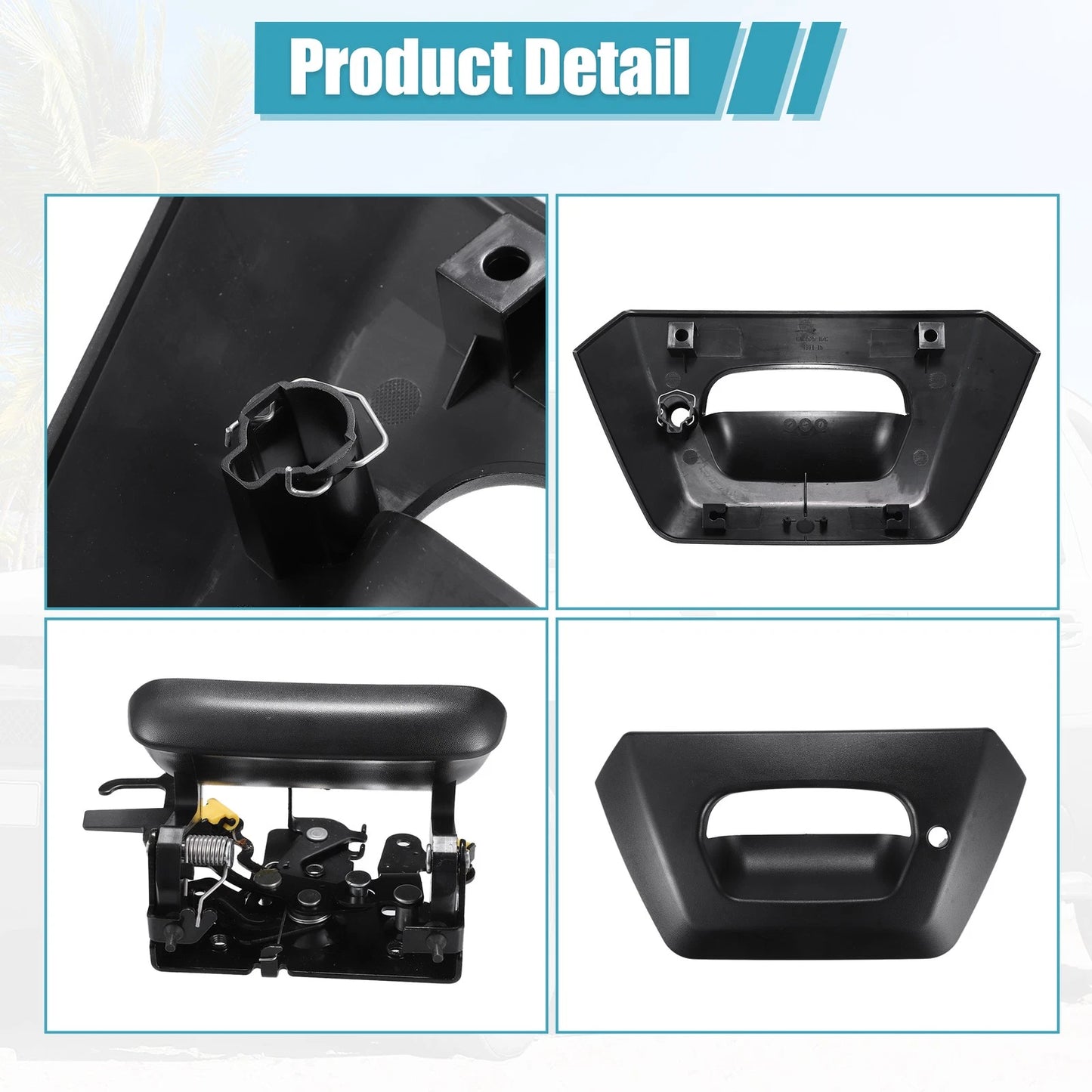 1 Set Tailgate Door Handle and Bezel for Chevy Avalanche 1500 2500 (2002-2006)