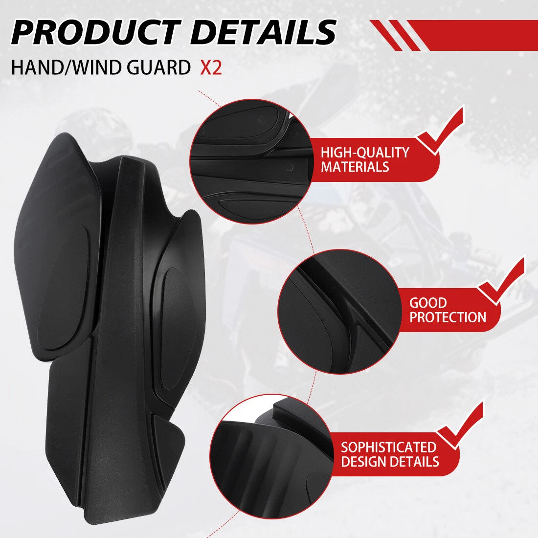 Hand Guards Pair for Polaris Scrambler Sportsman 400 450 570 800 XP 1000