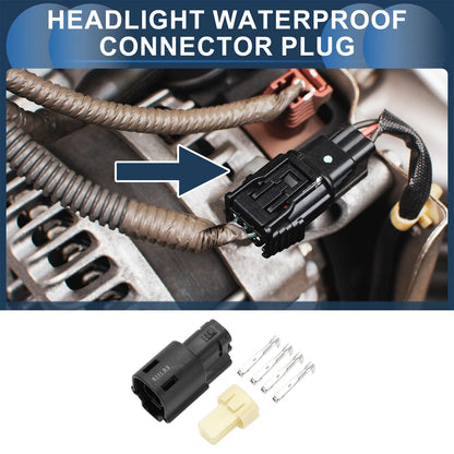 4 Pin Headlight Waterproof Connector Plug 1 Set for Harley-Davidson