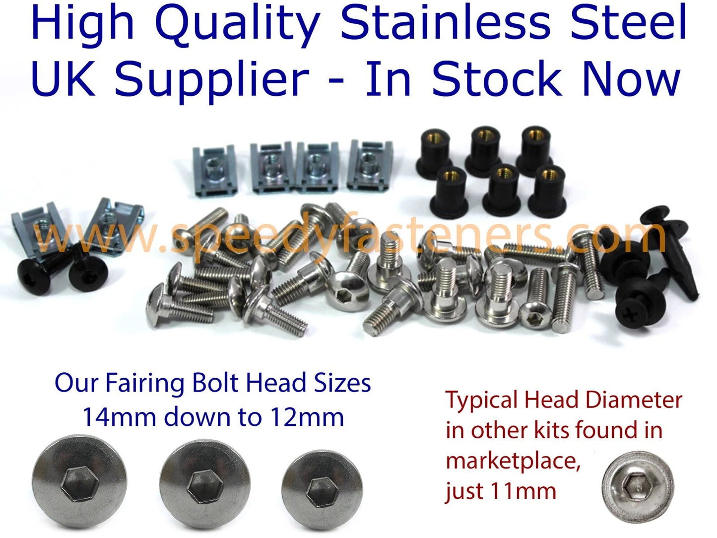 Complete Stainless Steel Fork Head Bolts for Honda CBR 600F