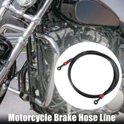 Brake Hose / 28 / 90 Degree Braided Line Clutch Tube 170cm Black for Motorcycle