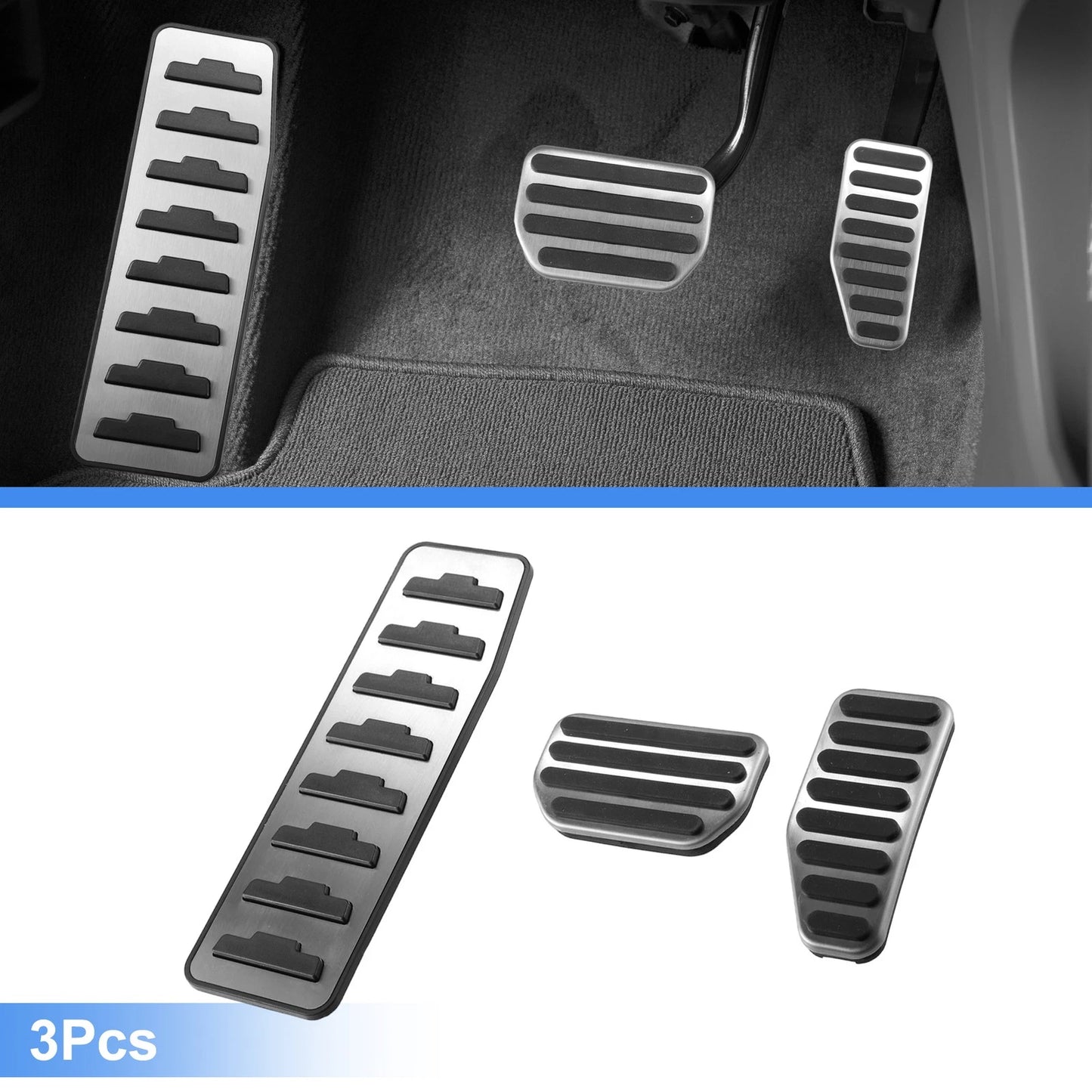 3 x Car Gas Brake Foot Rest Pedal Covers for Suzuki Jimny (2018-2023)