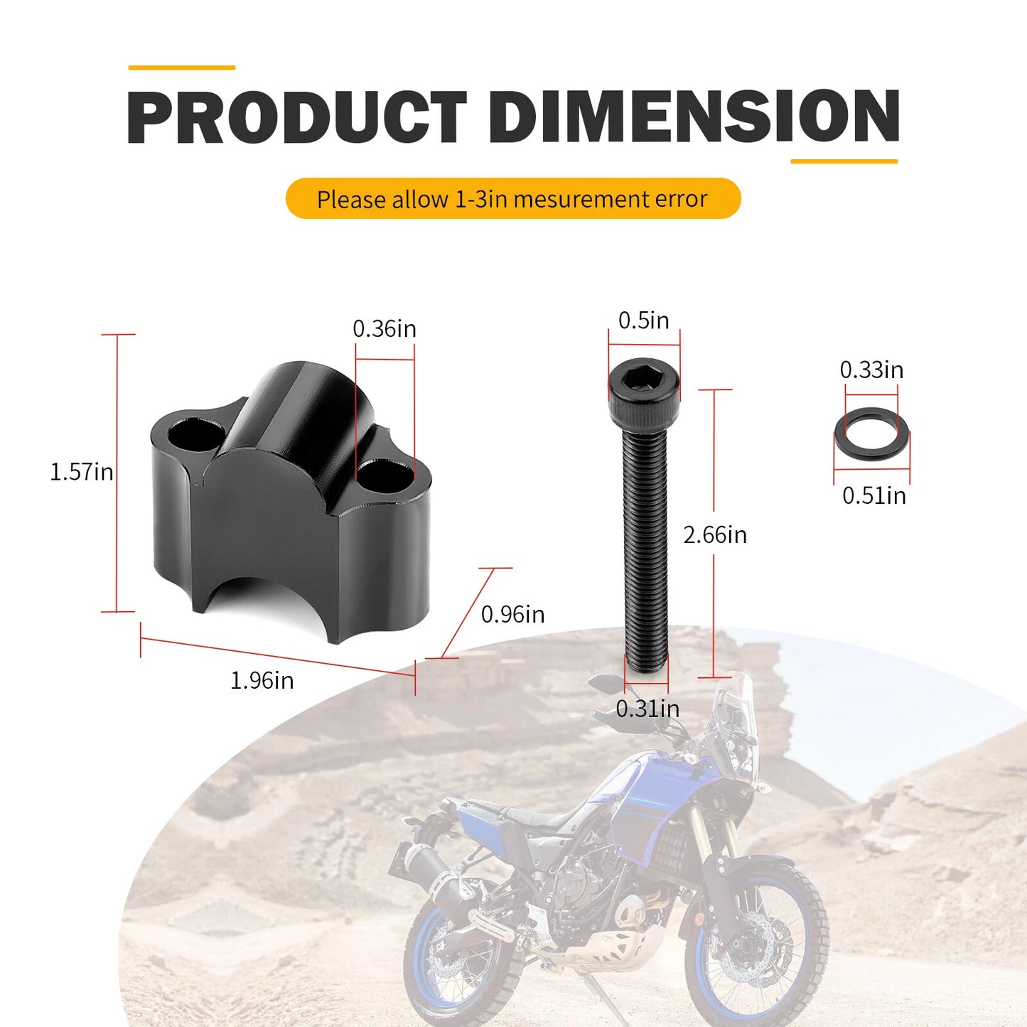 Handlebar Risers 7/8" Bars, 30mm Height for Honda Motorcycle/ATV