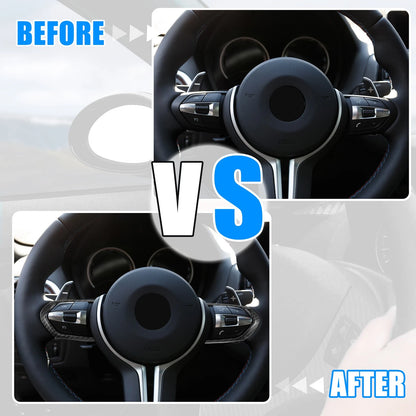 Carbon Fiber Black Steering Wheel Cover Trim for BMW (2016-2020)