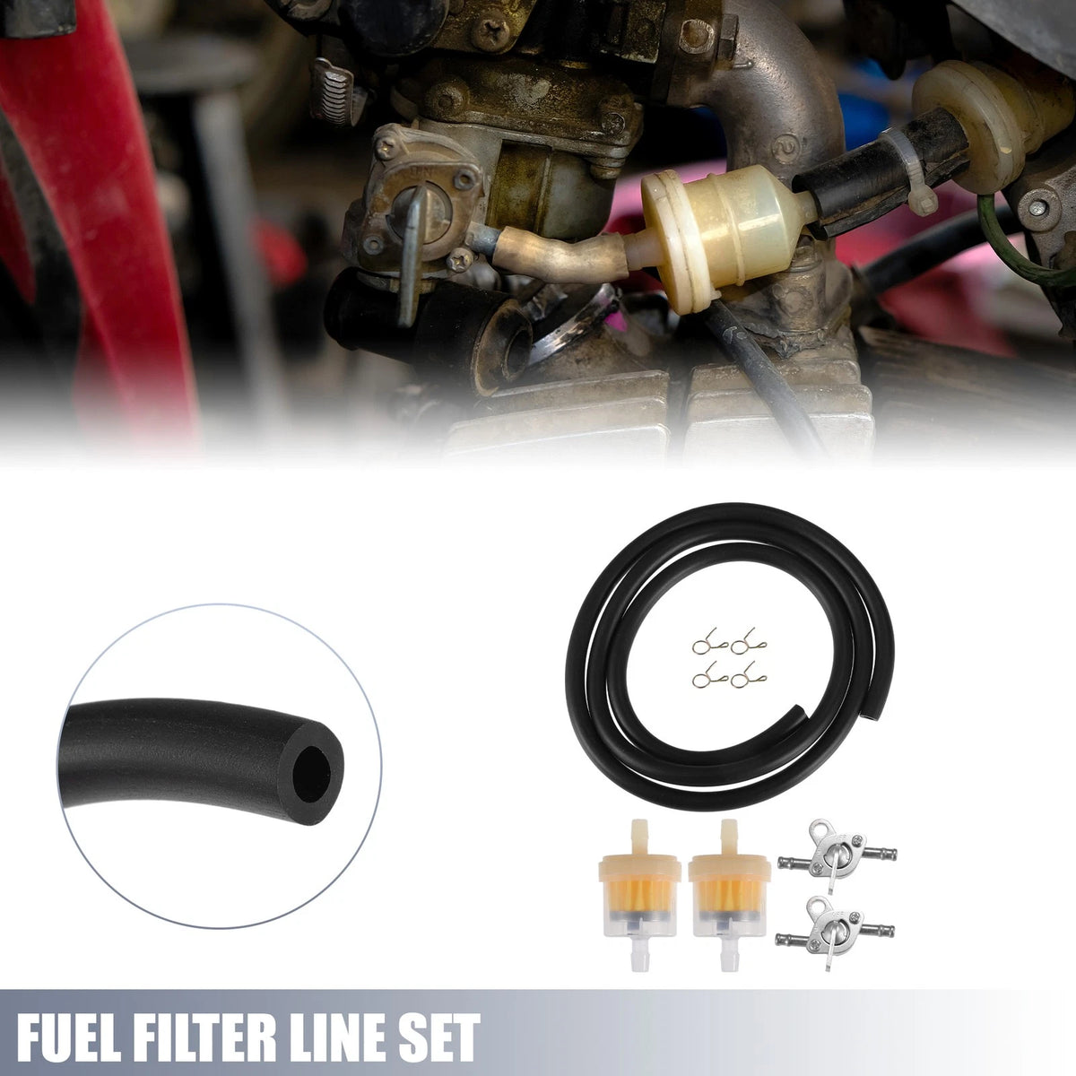 Set Motorcycle Fuel Filters with 2 Valve Petcock for CRF50 70 Moped