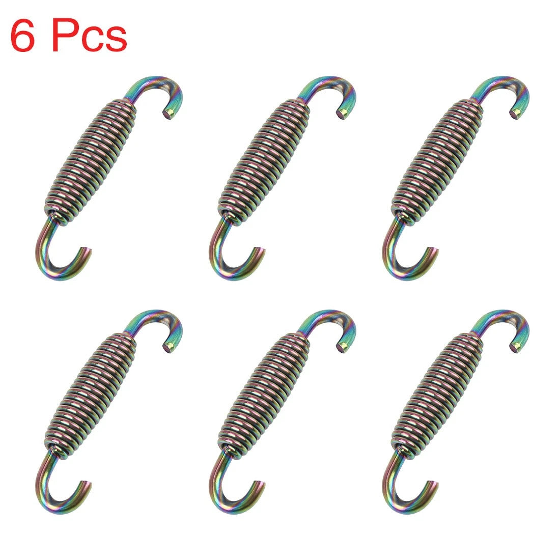 6pcs 59mm Multicolor Exhaust Pipe Springs Stainless Swivel Hook for Motorcycle