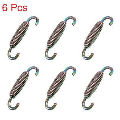 6pcs 59mm Multicolor Exhaust Pipe Springs Stainless Swivel Hook for Motorcycle
