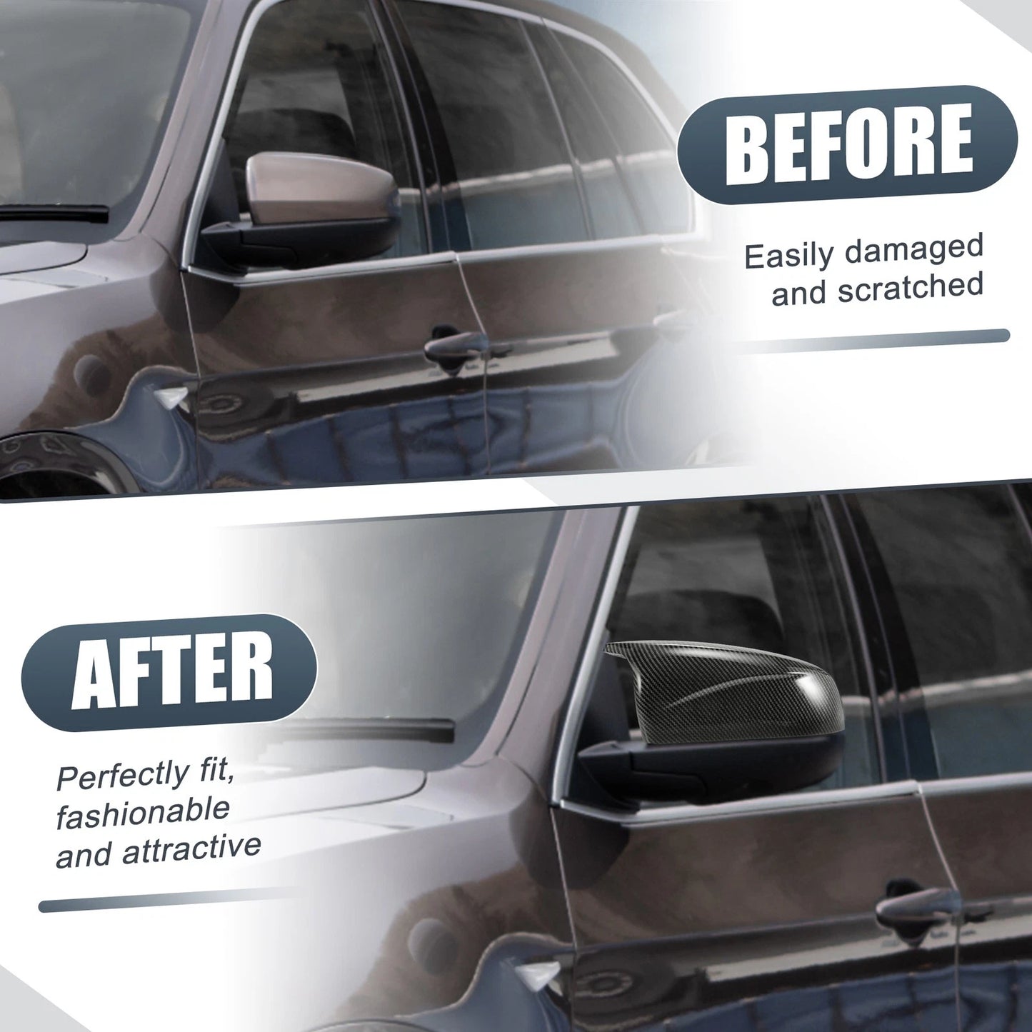 Carbon Fiber Rearview Mirror Cover for BMW X5 X6 E70 E71 (2008-2013)