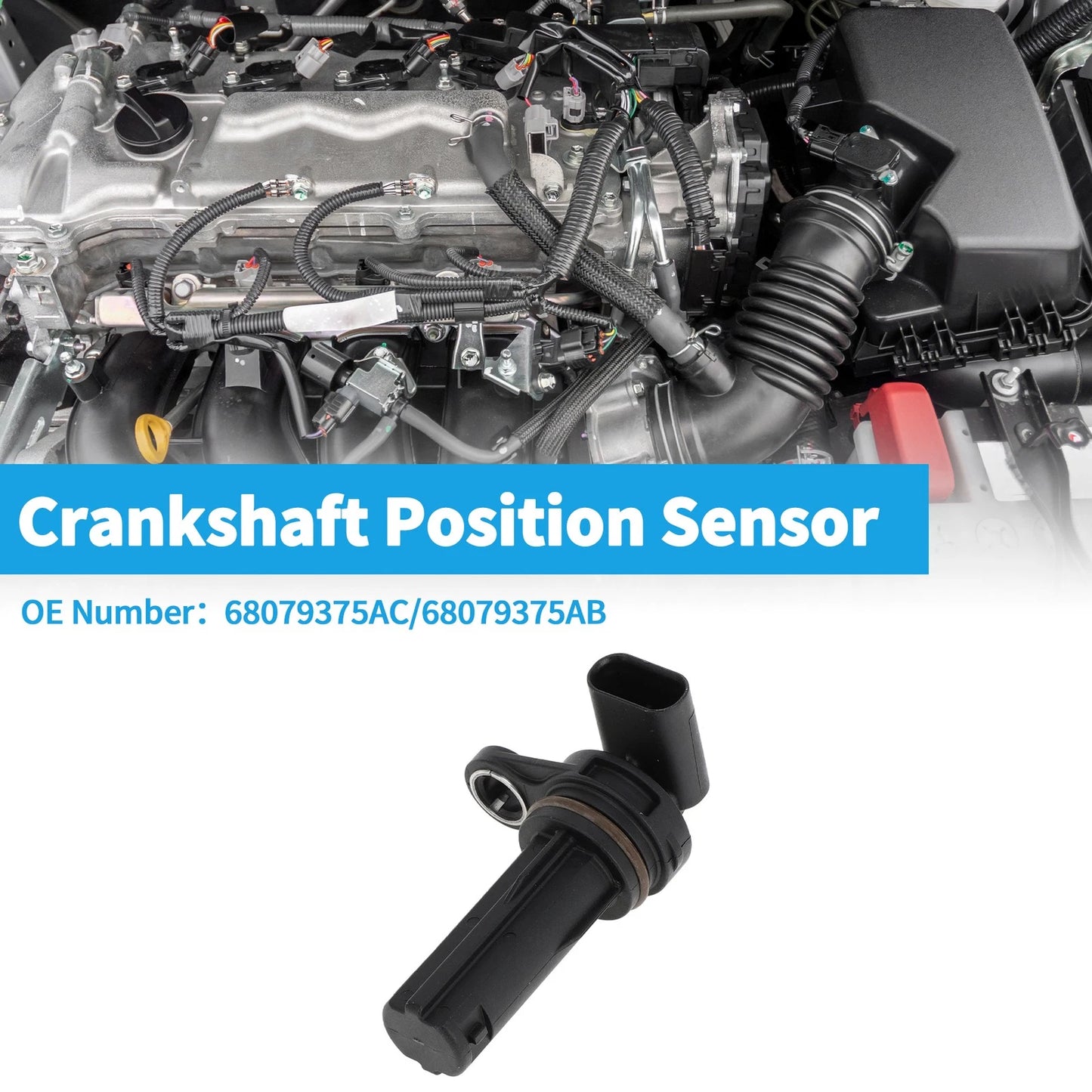 Crankshaft Position Sensor for JEEP Compass 2.4 2017-2023 1 x Black