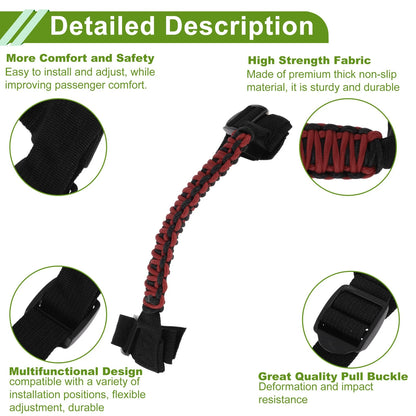 Roll Bar Grab Handles for Jeep Wrangler 2024-2025 - Red Accessories