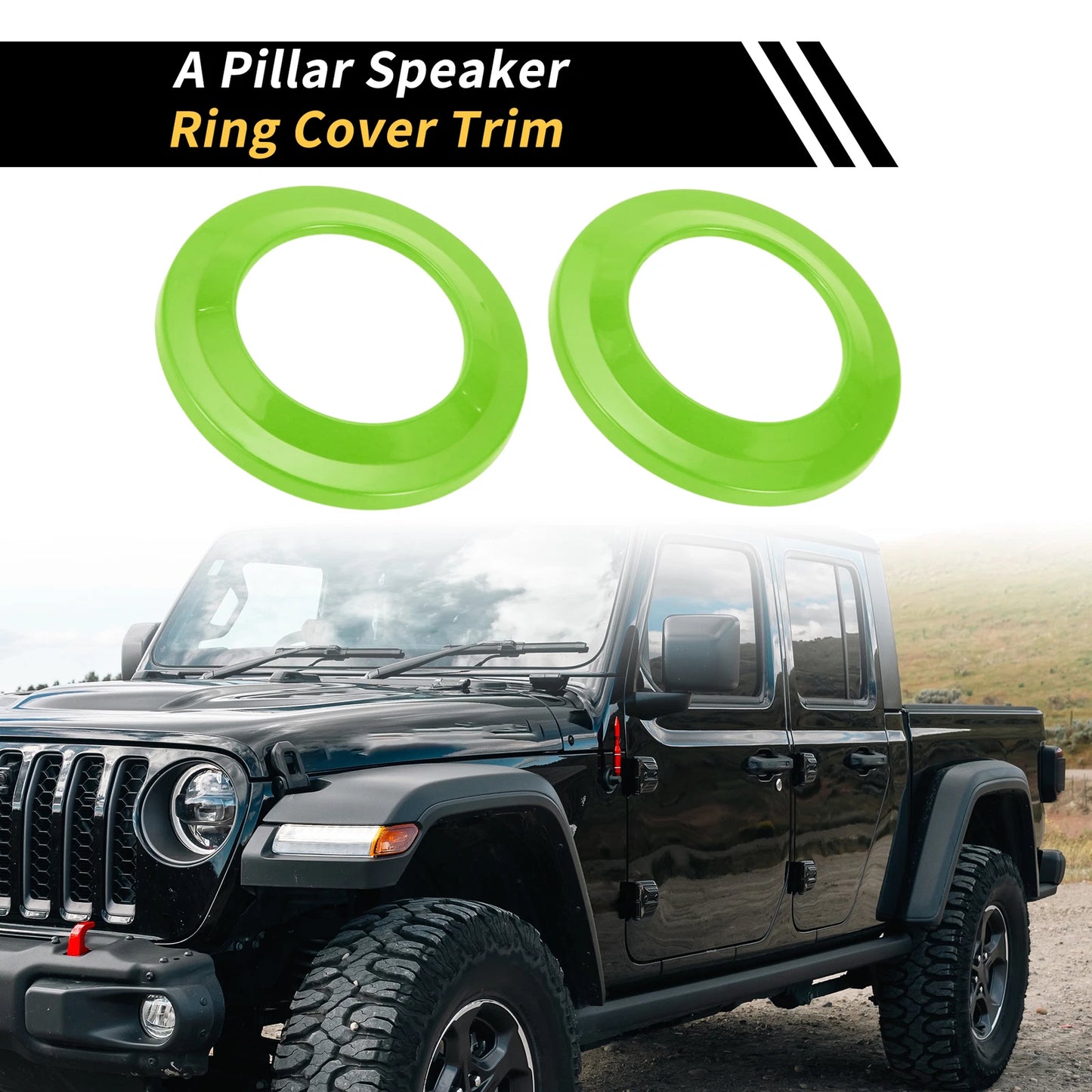 A Pillar Speaker Ring Cover Trim for Jeep Wrangler JK (2007-2014) Light Green