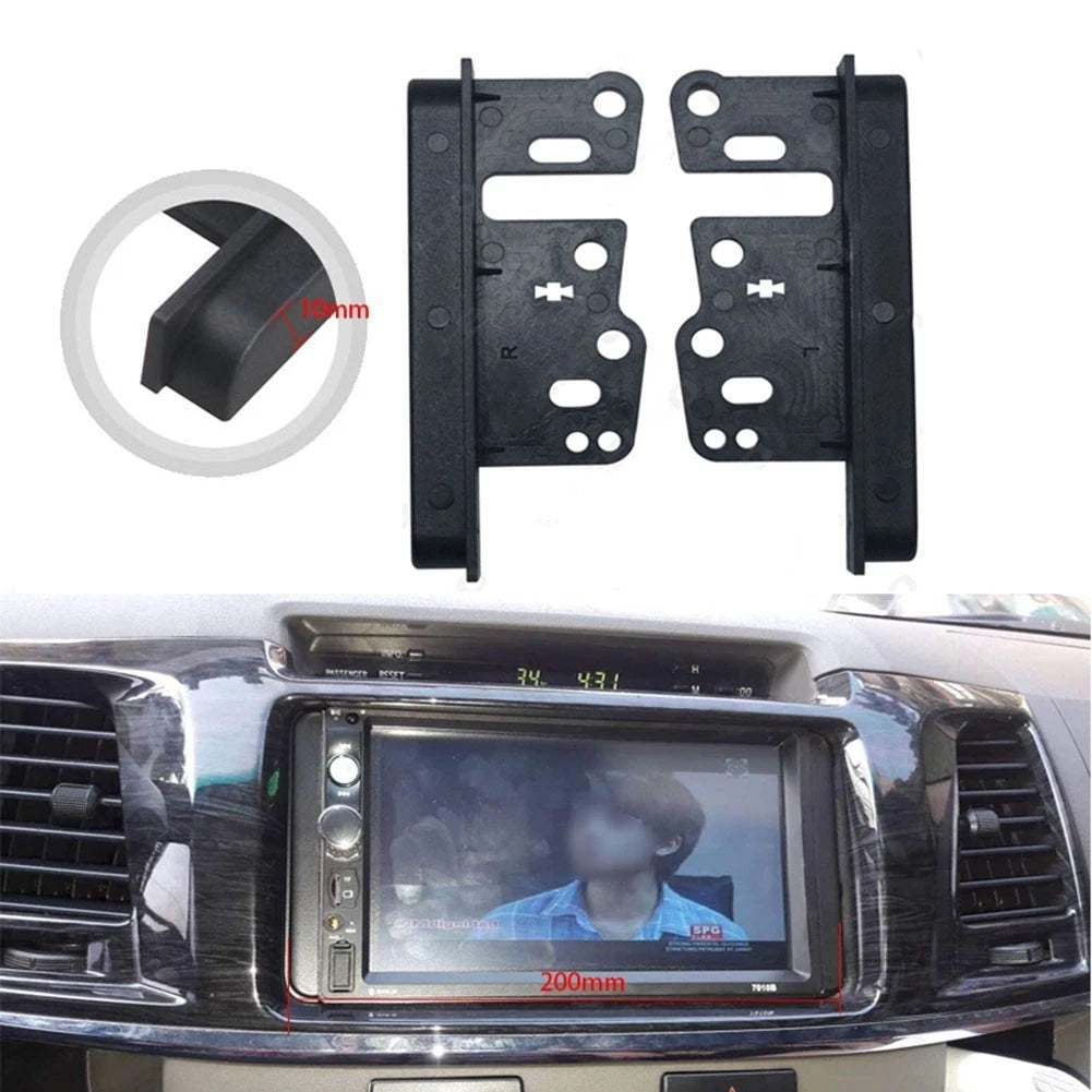 Stereo Mounting Bracket ABS Black DIN Car DVD Player for 200mm Space