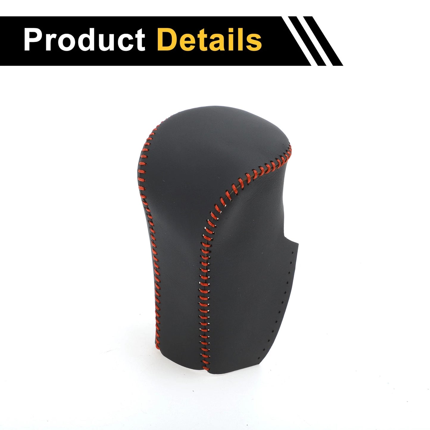 Car Gear Shift Knob Cover for Honda Accord (2008-2012) Black Red Faux Leather