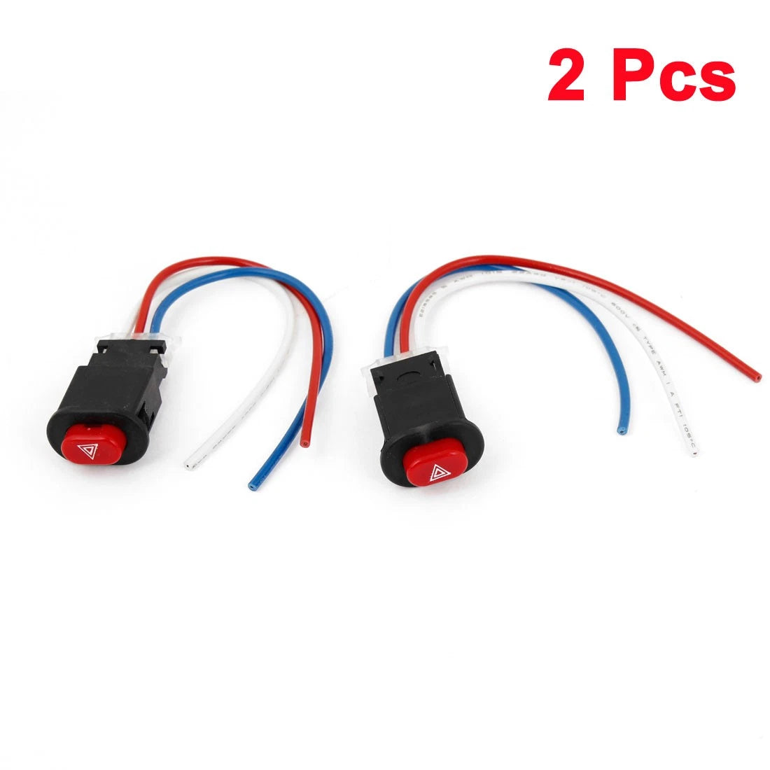 2 x Black Shell Red Button Latching Light Switch Controller for Motorcycle