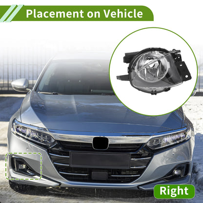 Right Fog Light Grill for BMW 330i 2006-2008 (1 Pc, Clear, Black)