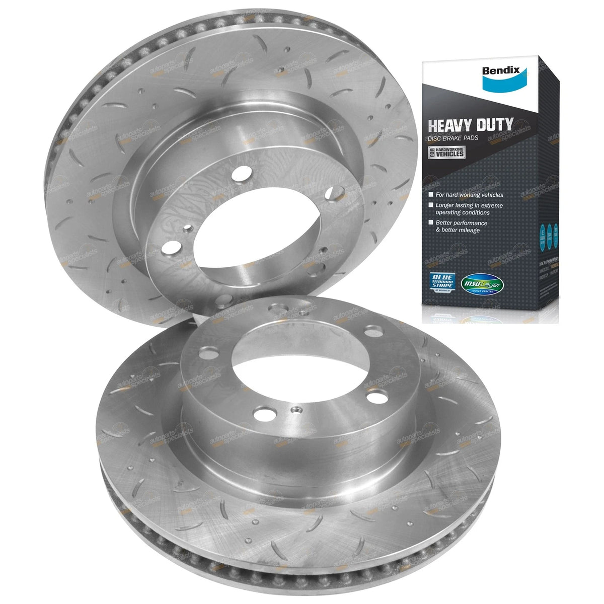 Slotted Disc Brake Rotors & Pads for Landcruiser 200 Series (2007–2020)