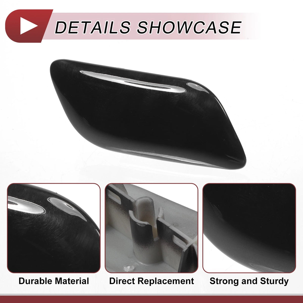 Front Right Washer Nozzle Cover for Lexus LX570 (2008-2011) Black 1 Pcs