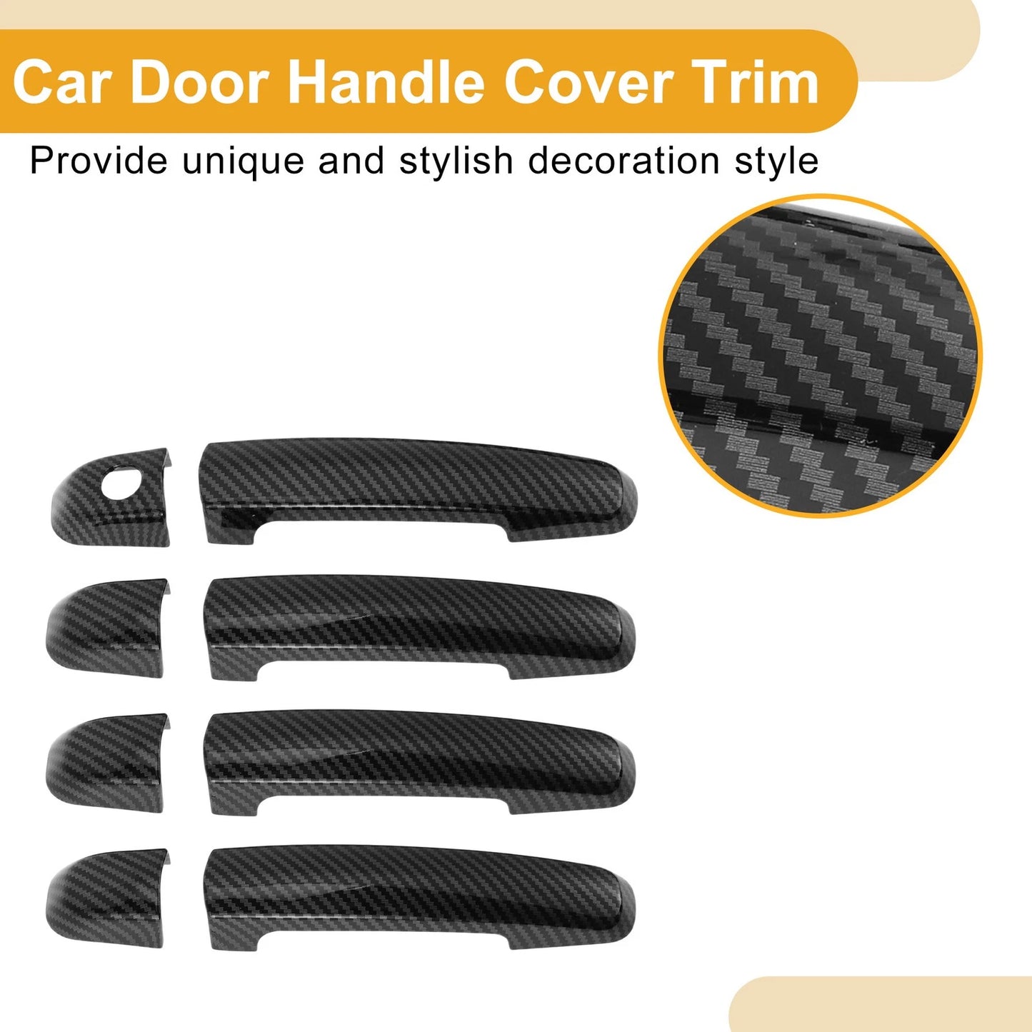 Carbon Fiber Black Door Handle Cover Trim for Suzuki Swift (2004-2021)