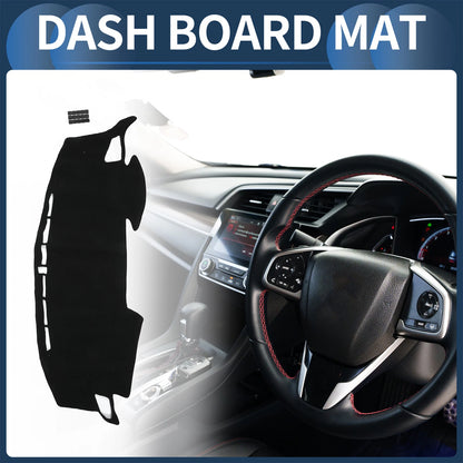 Dashboard Cover Mat for Honda Civic R FK7 2017-2024 Black 1 Set