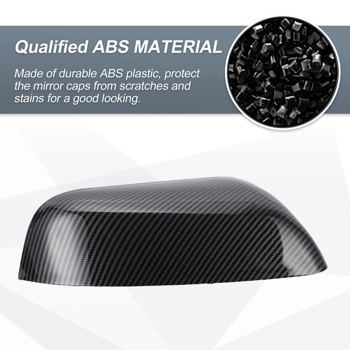 Rearview Mirror Cover Cap Black Carbon Fiber for Ford Explorer (2016-2019)