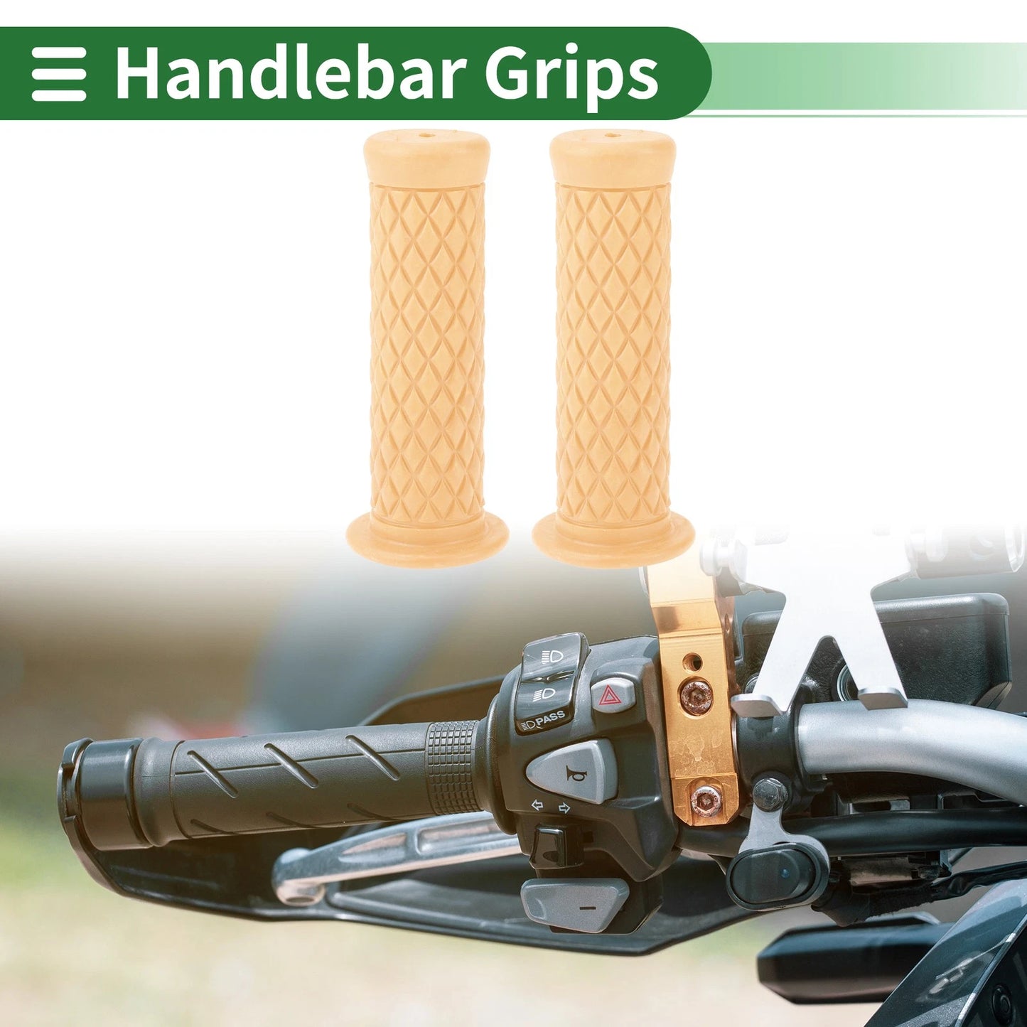 25mm Motorcycle Hand Grips TPU Beige Handlebar Grips Covers