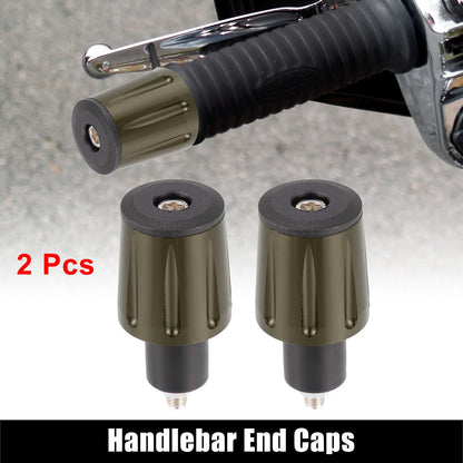 Pair 18mm Hand Grips End Plug Aluminum Alloy Bronze Tone for Motorcycle