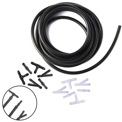 Windshield Wiper Washer Nozzle Hose Kit 4m 12 Connector Black/White