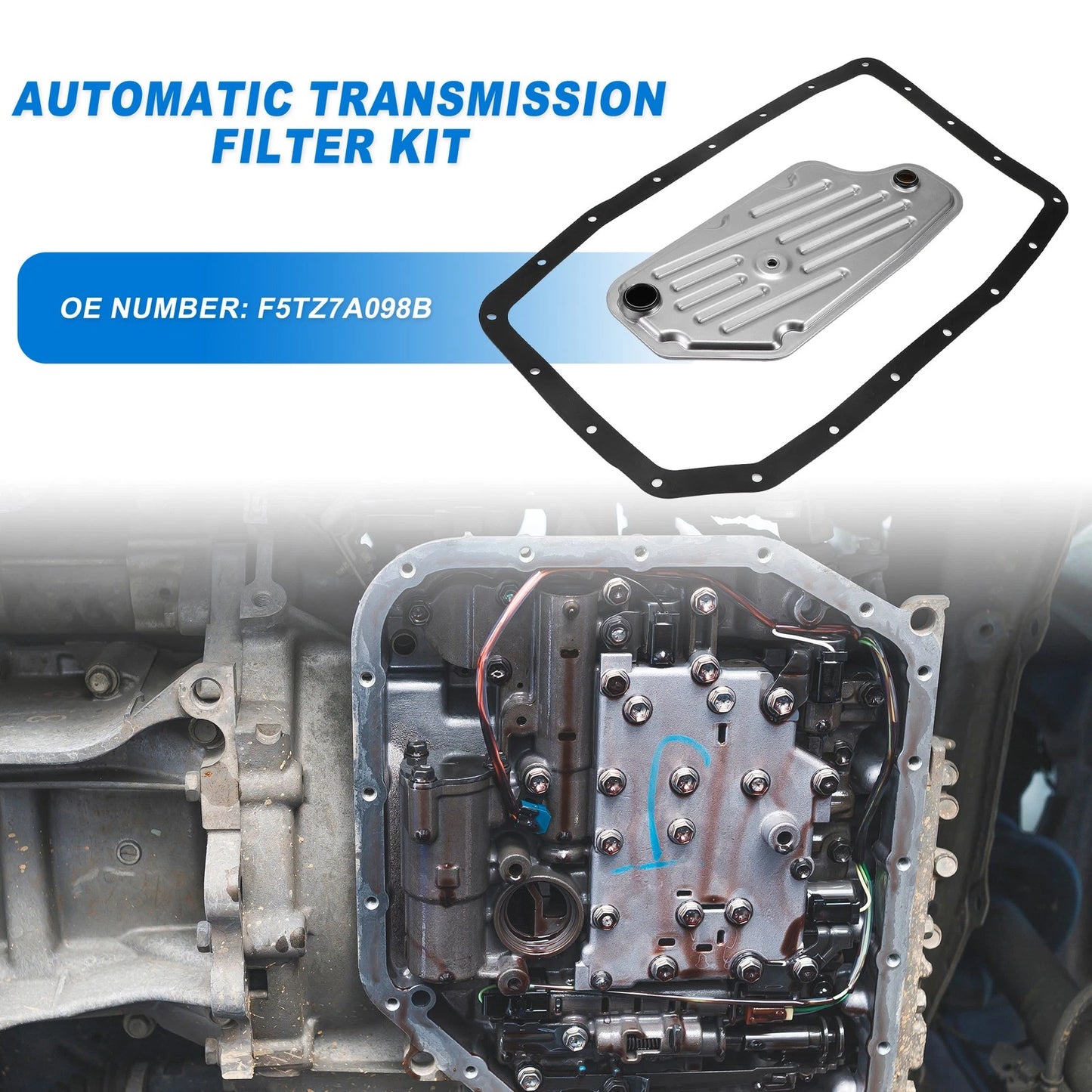 Transmission Filter Oil Pan Gasket Kit for Ford A4LD-E (1990-1996)