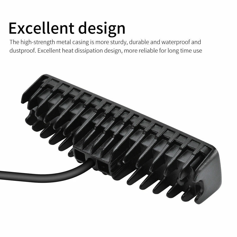 2x Black 12V Spreader LED Deck/Marine Lights for Boat Spots Light 18W waterproof