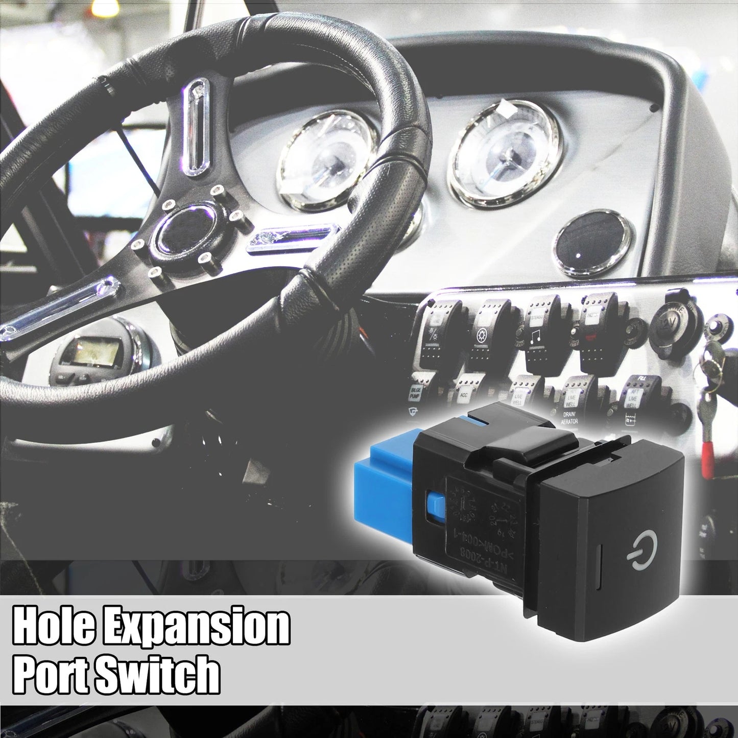 Hole Expansion Port Switch Power Switch with Wire 1 Pcs for Toyota Vehicles