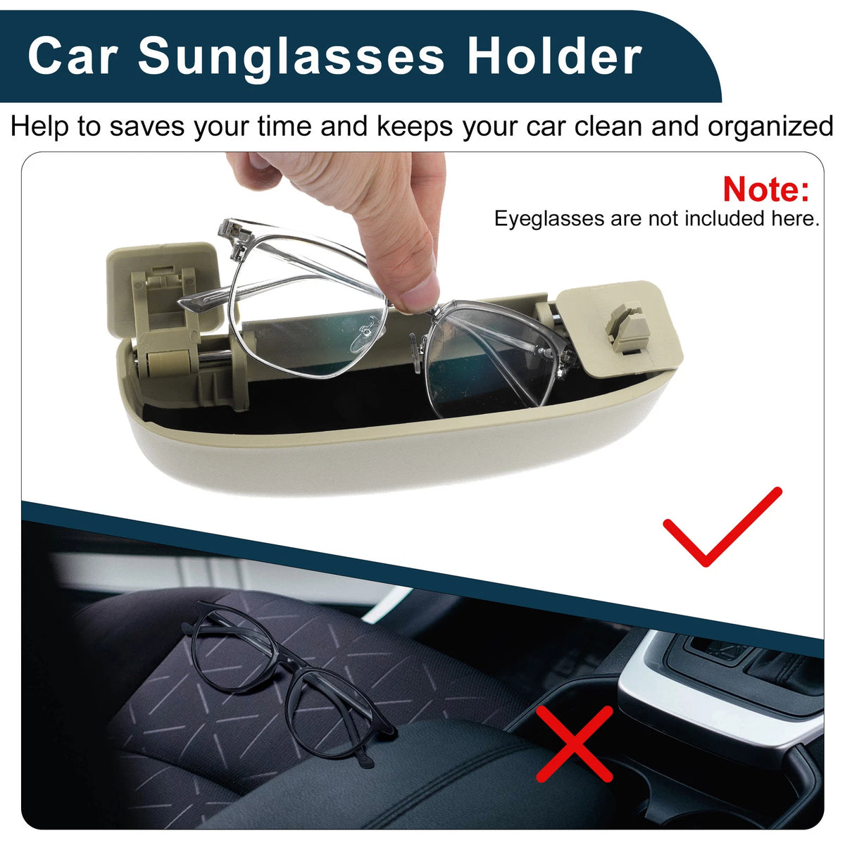 Sunglasses Case for BMW 1 Series F20 Eyeglasses Holder Storage Box (2012-2019)